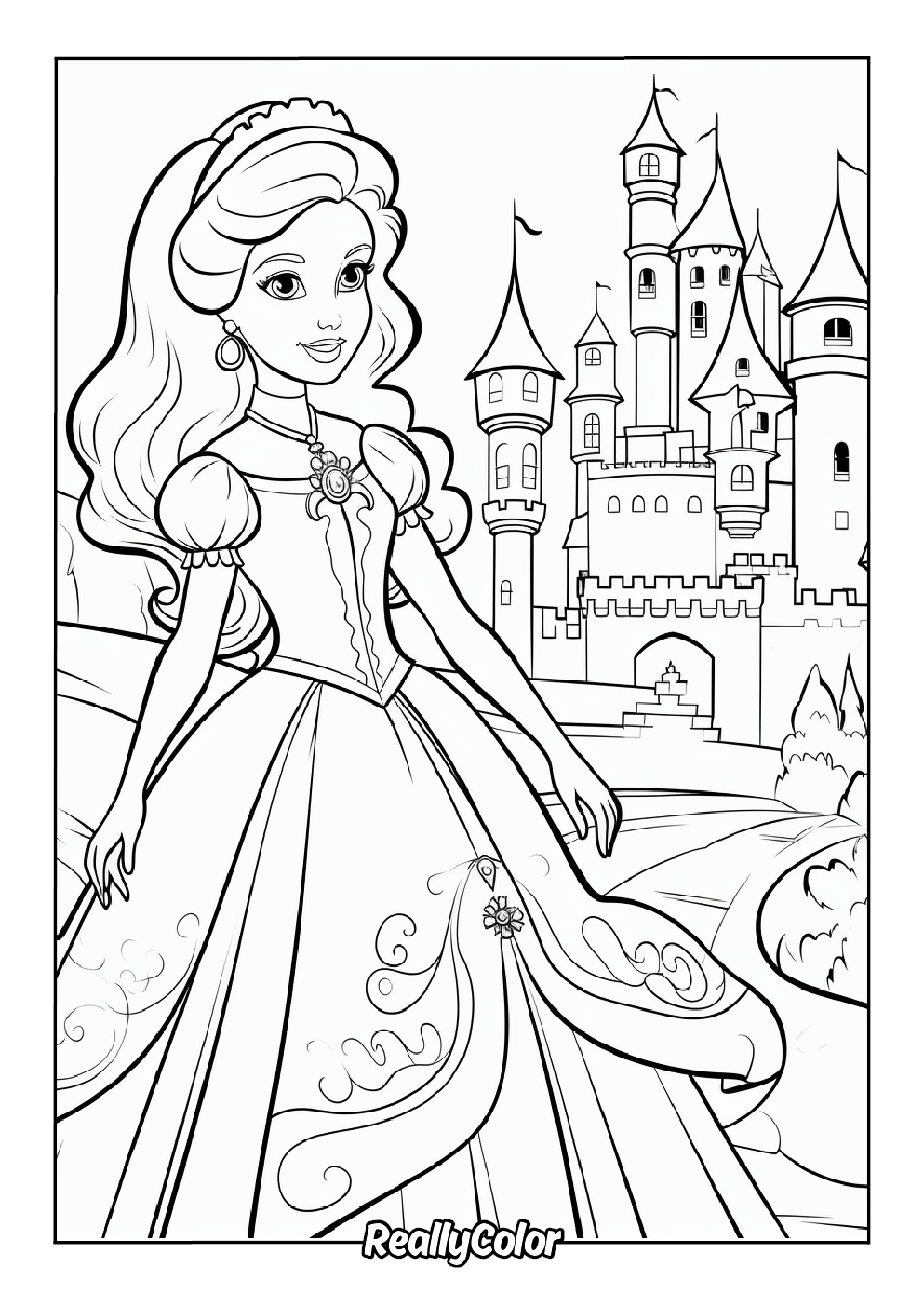 Free princess coloring page pdf