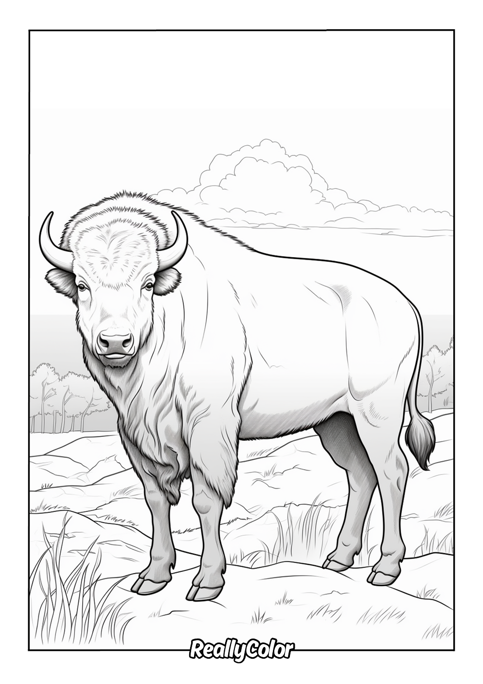 Free printable buffalo coloring page