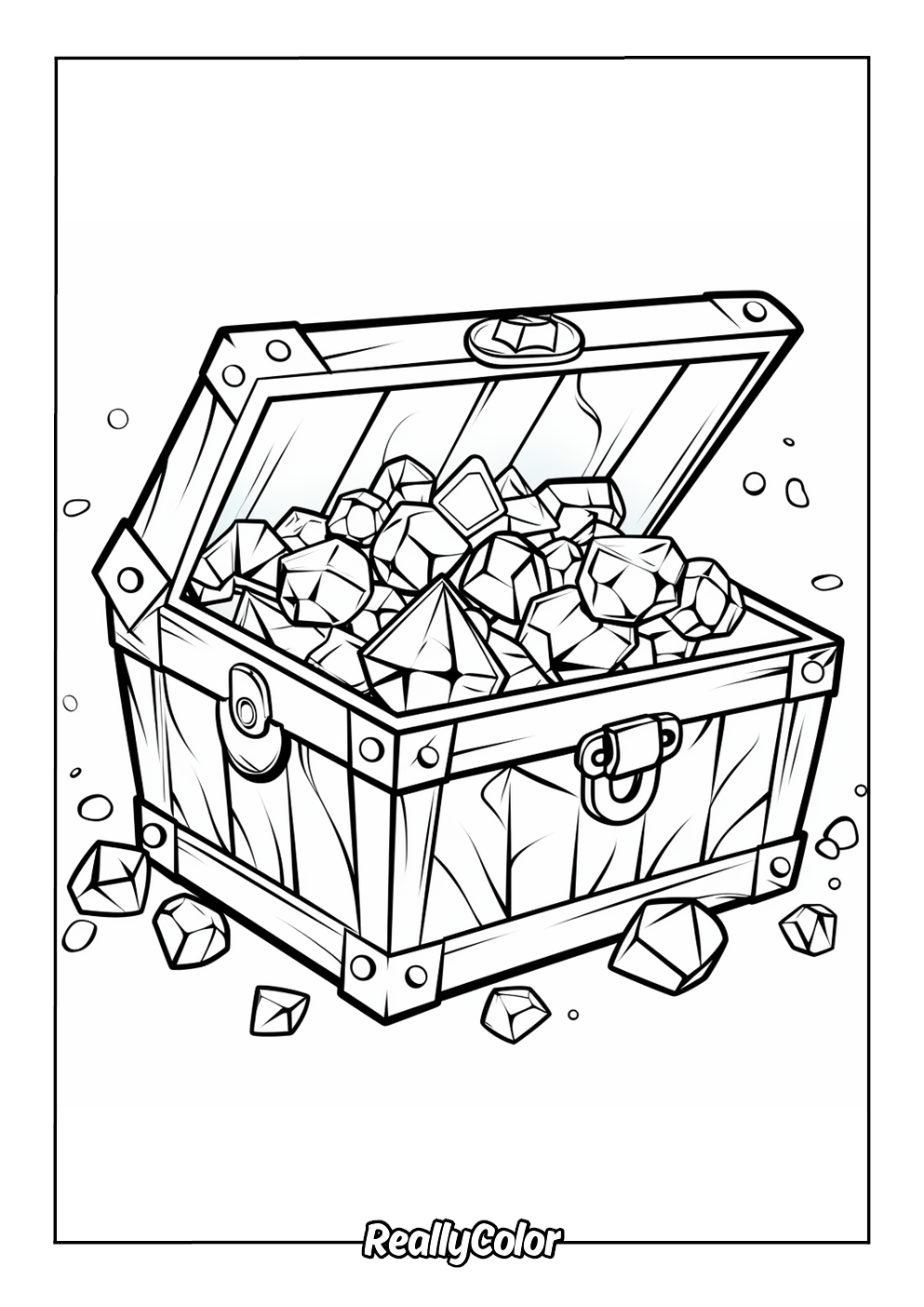 Free printable coloring page of a rare gem