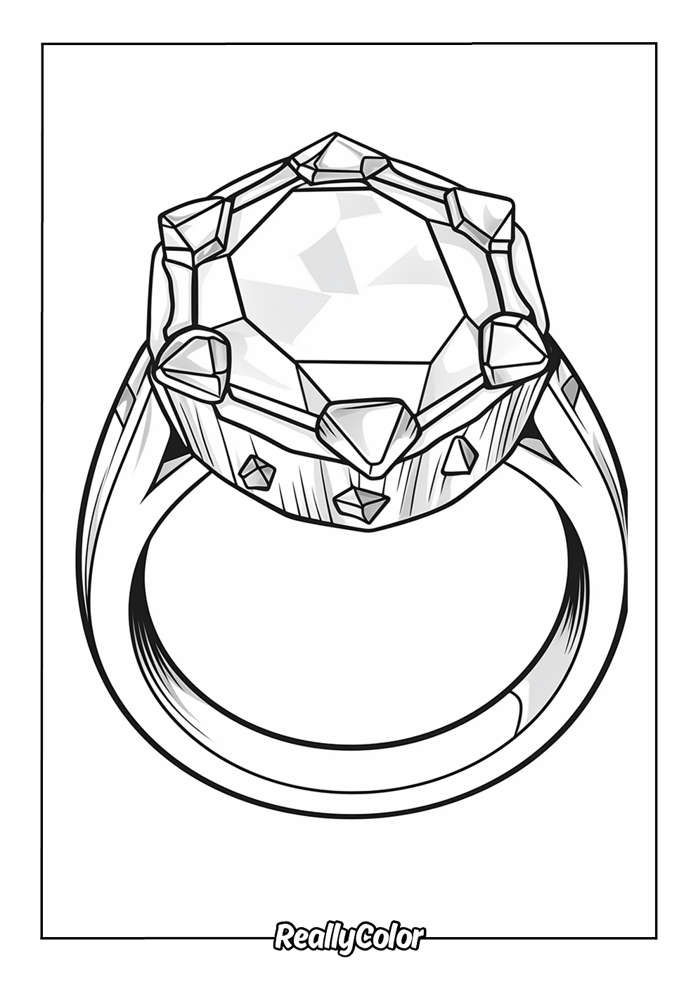 Free printable coloring page of a ring