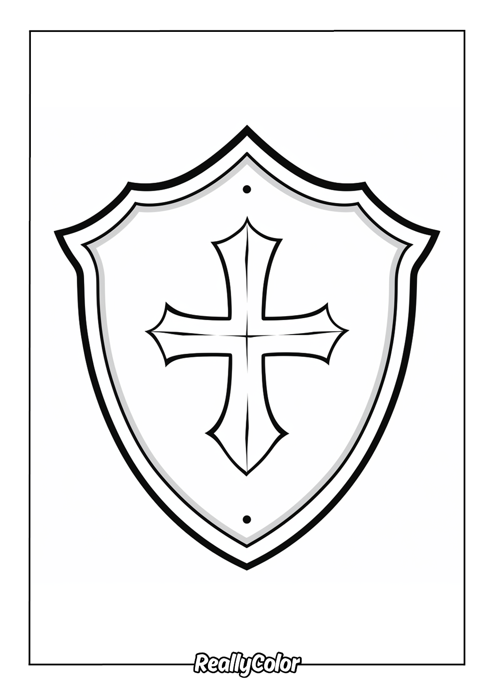 Free printable coloring page of a shield