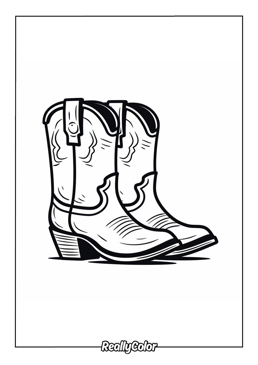 Free printable cowboy boots coloring page