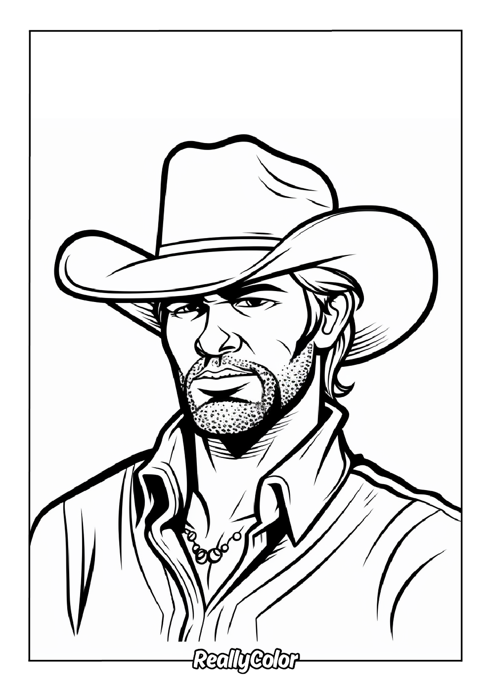 Free printable cowboy coloring page