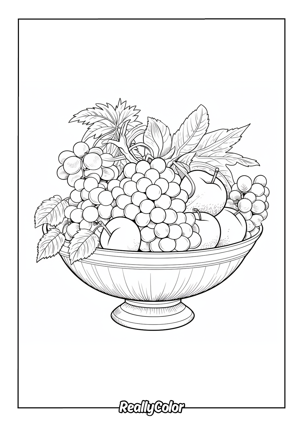 Free printable fruit bowl color page