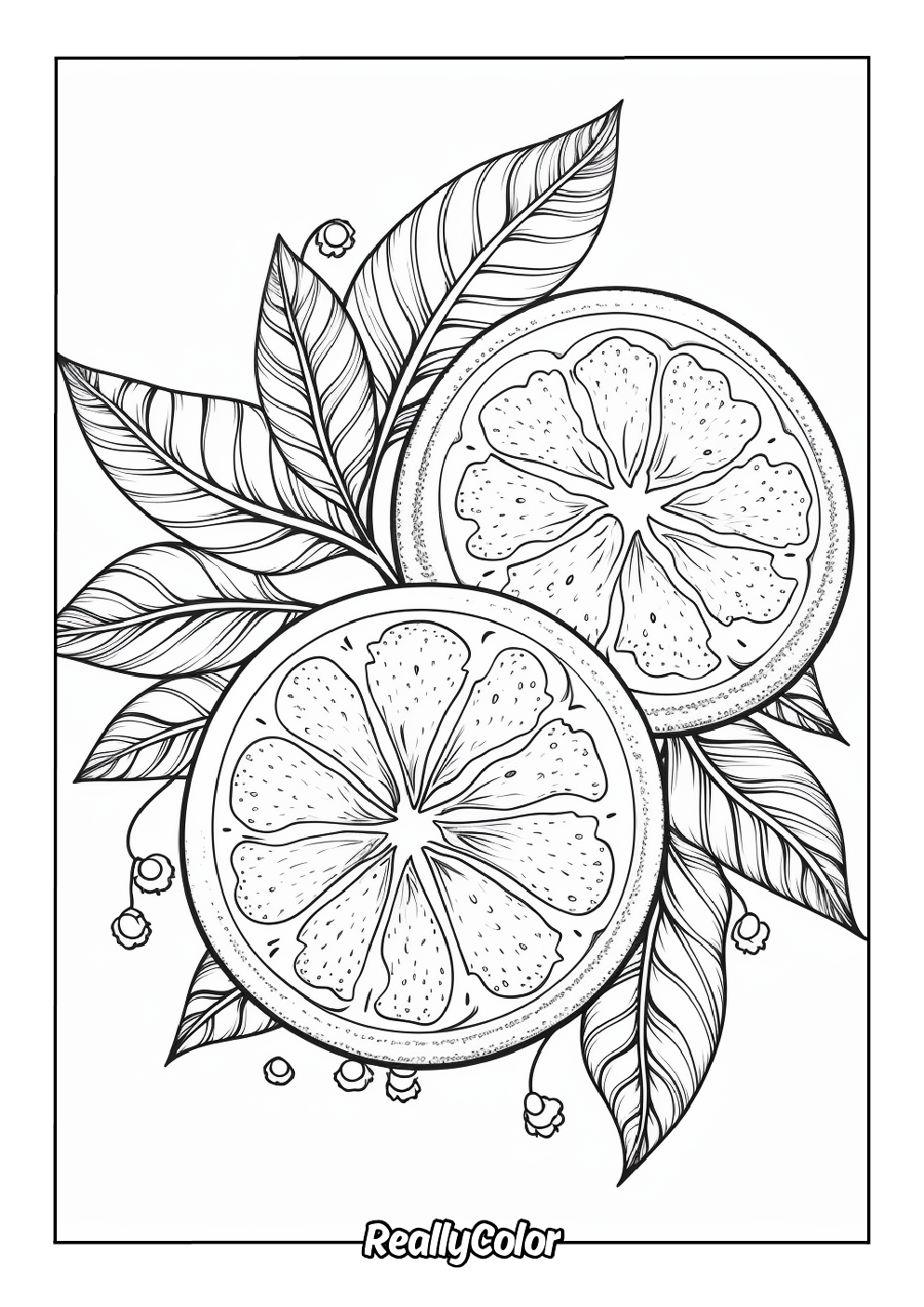 Free printable lemon color page
