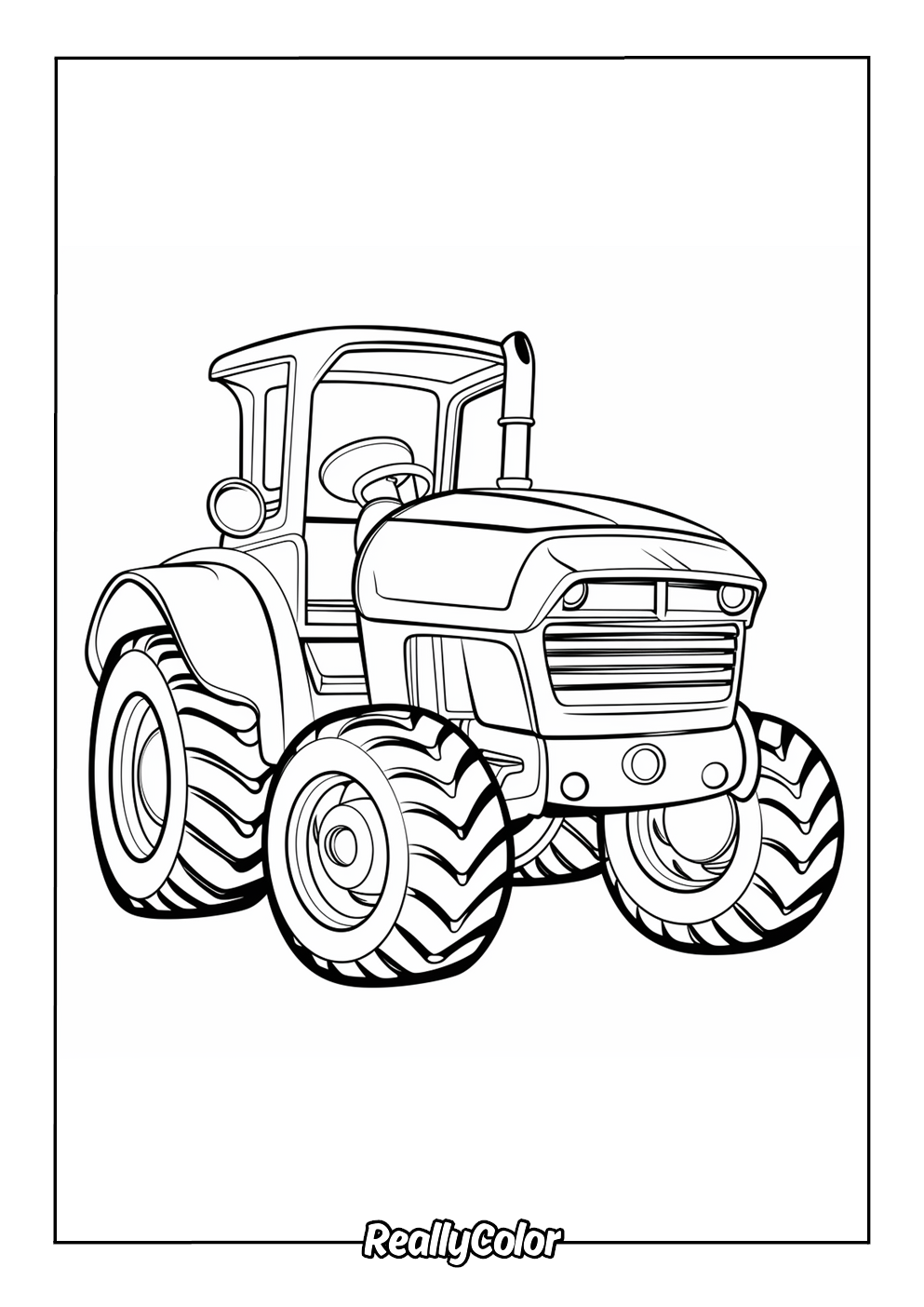 Free printable tractor coloring page