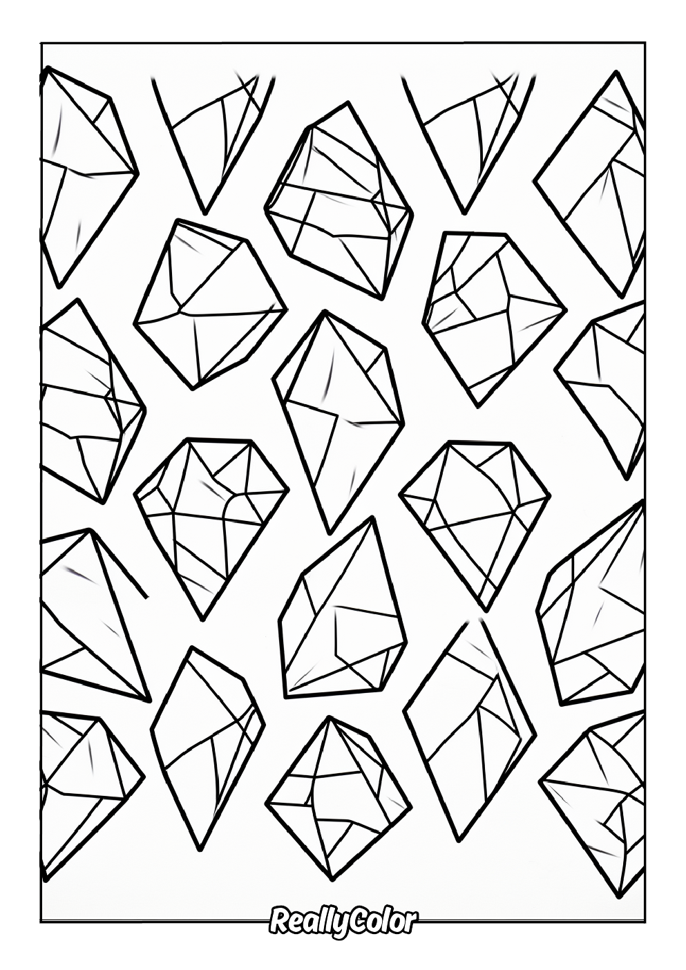 Free printables crystals coloring page