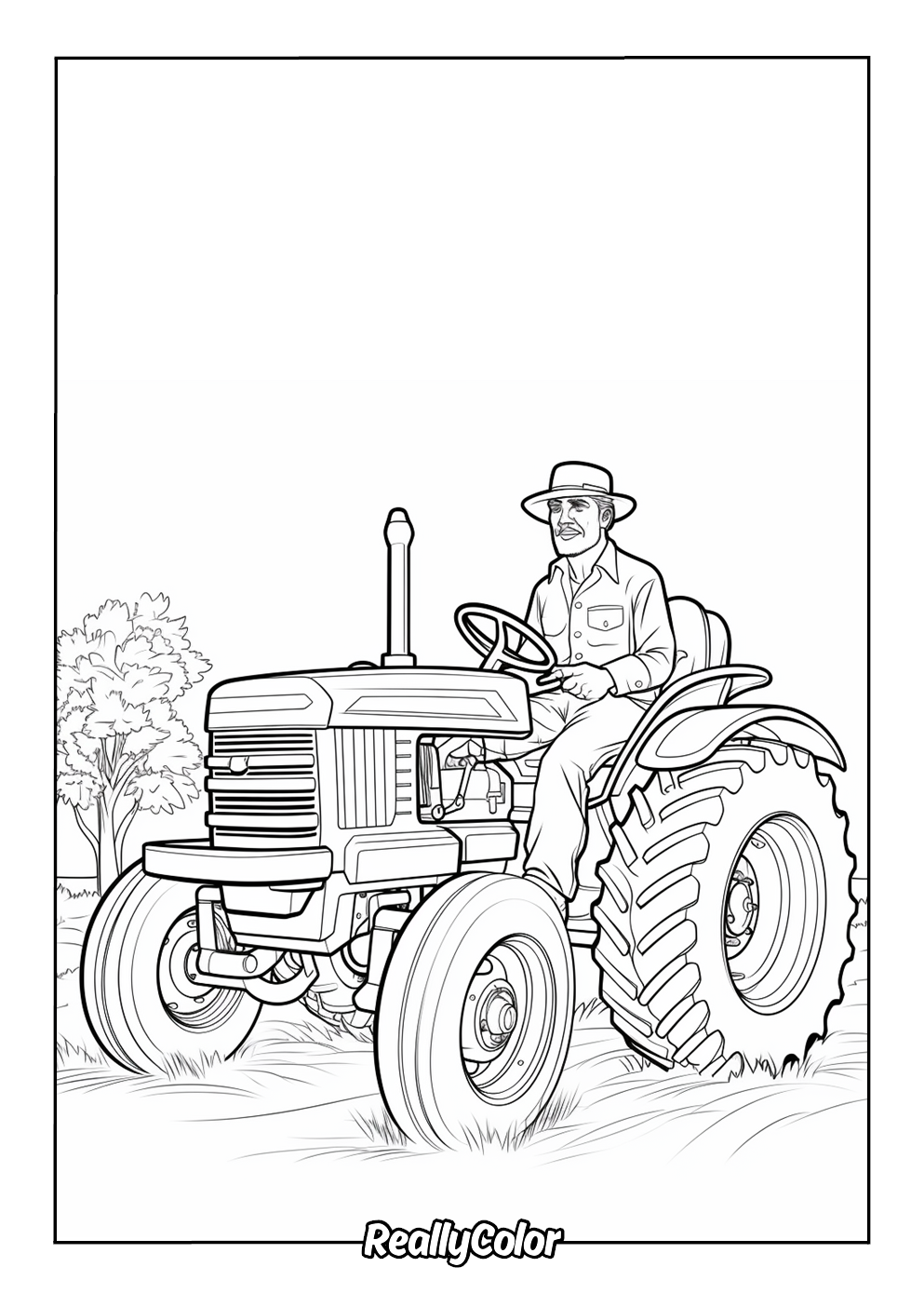 Free tractor coloring page