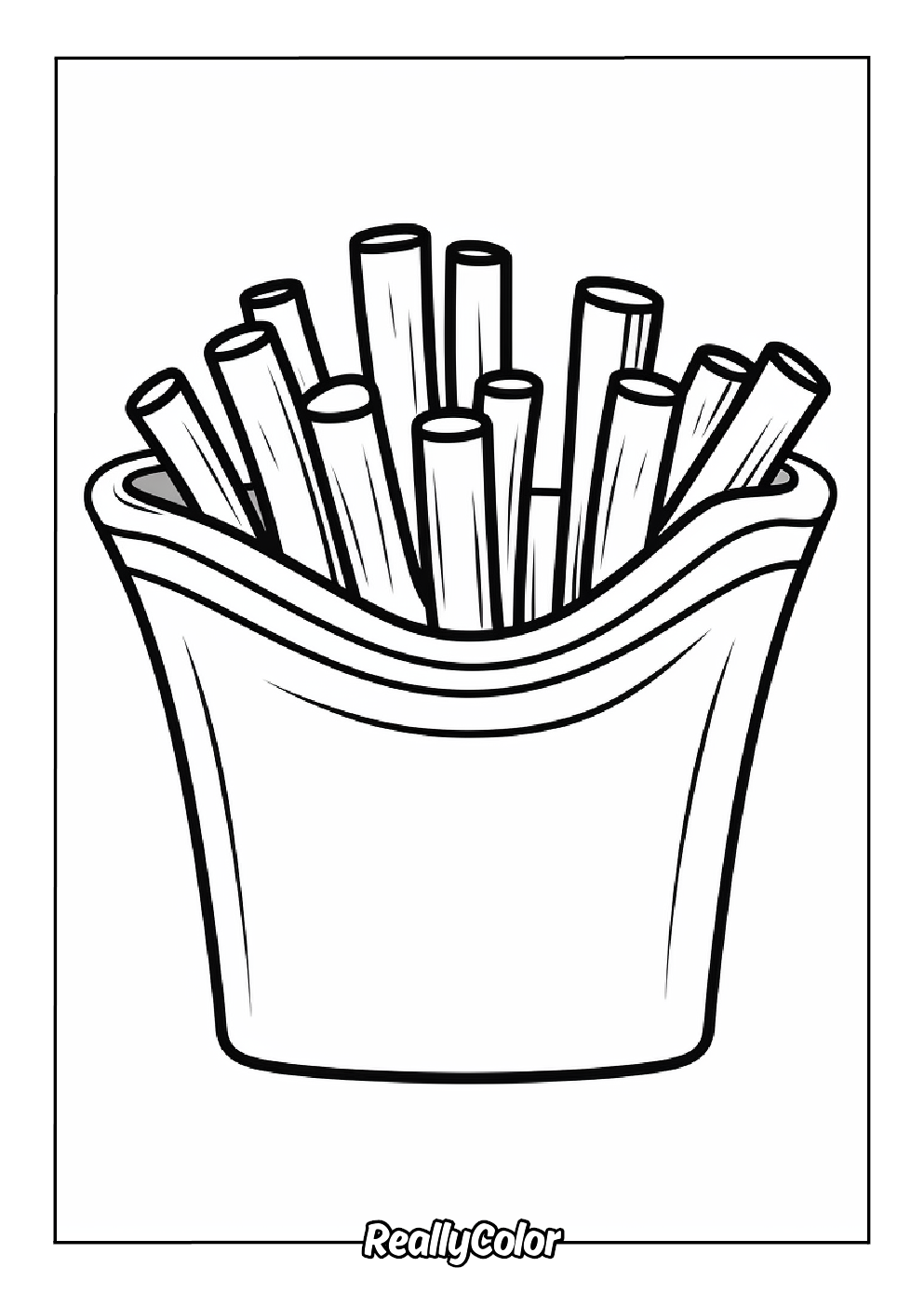 French fries coloring page