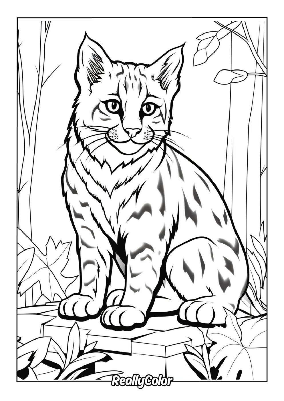 Fun bobcat coloring page