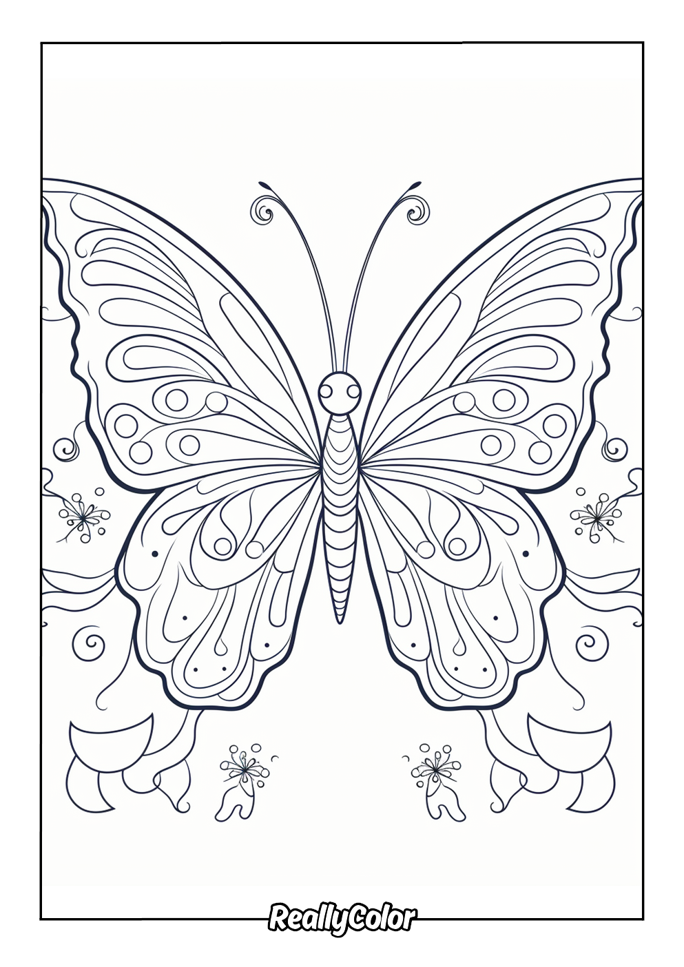 Fun coloring page of a butterfly