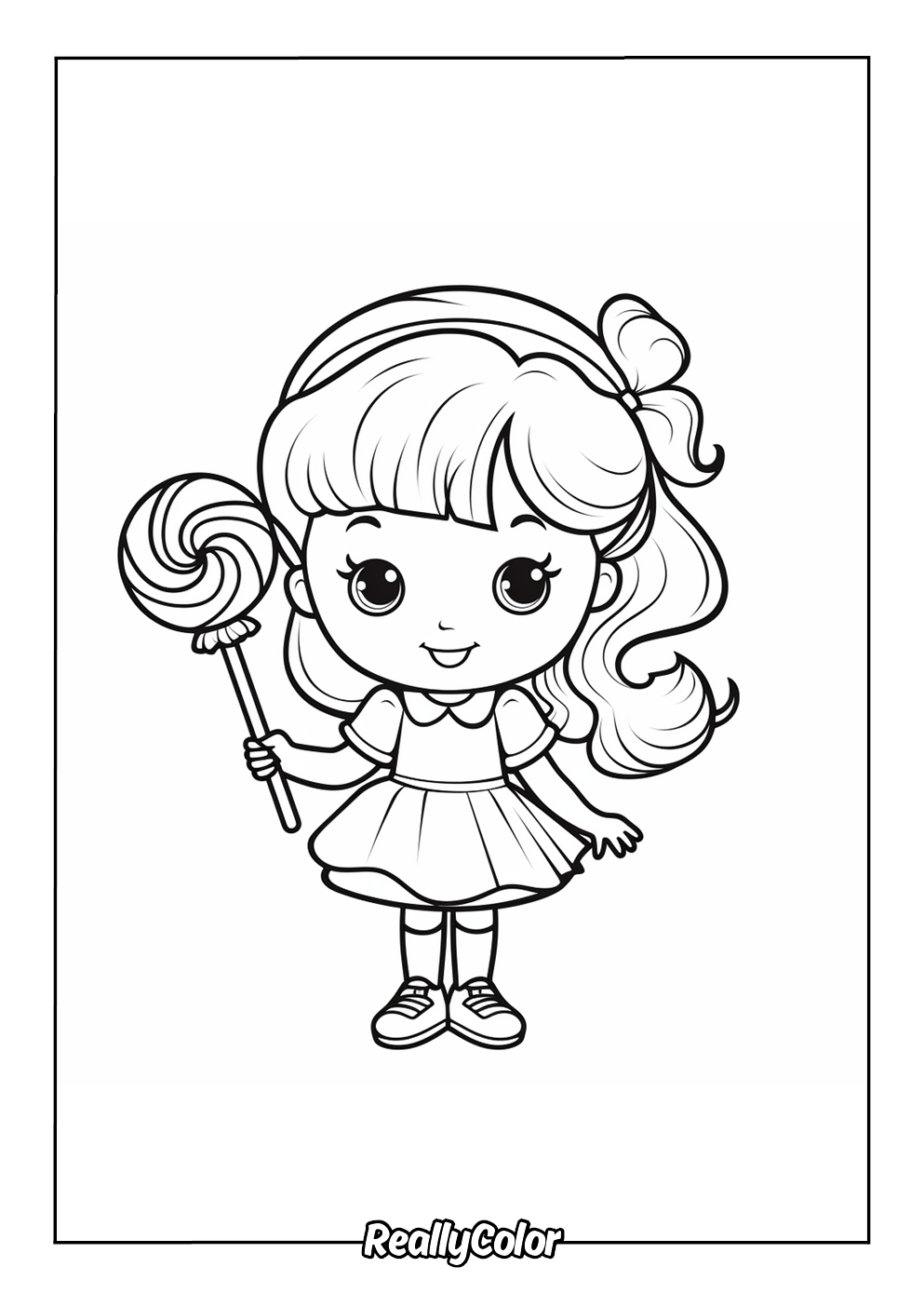 Fun coloring page of lollipop