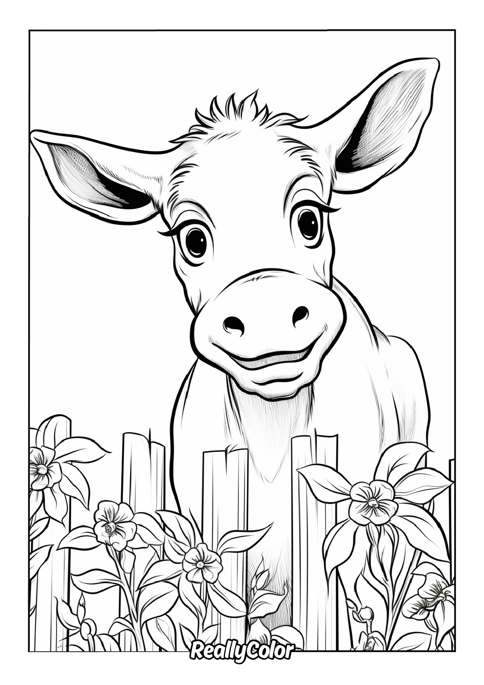 Funny cow color page