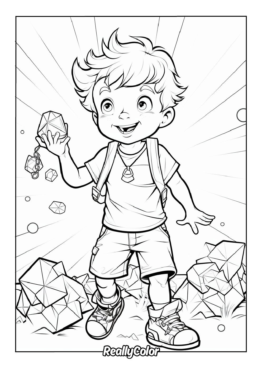 Gems coloring page