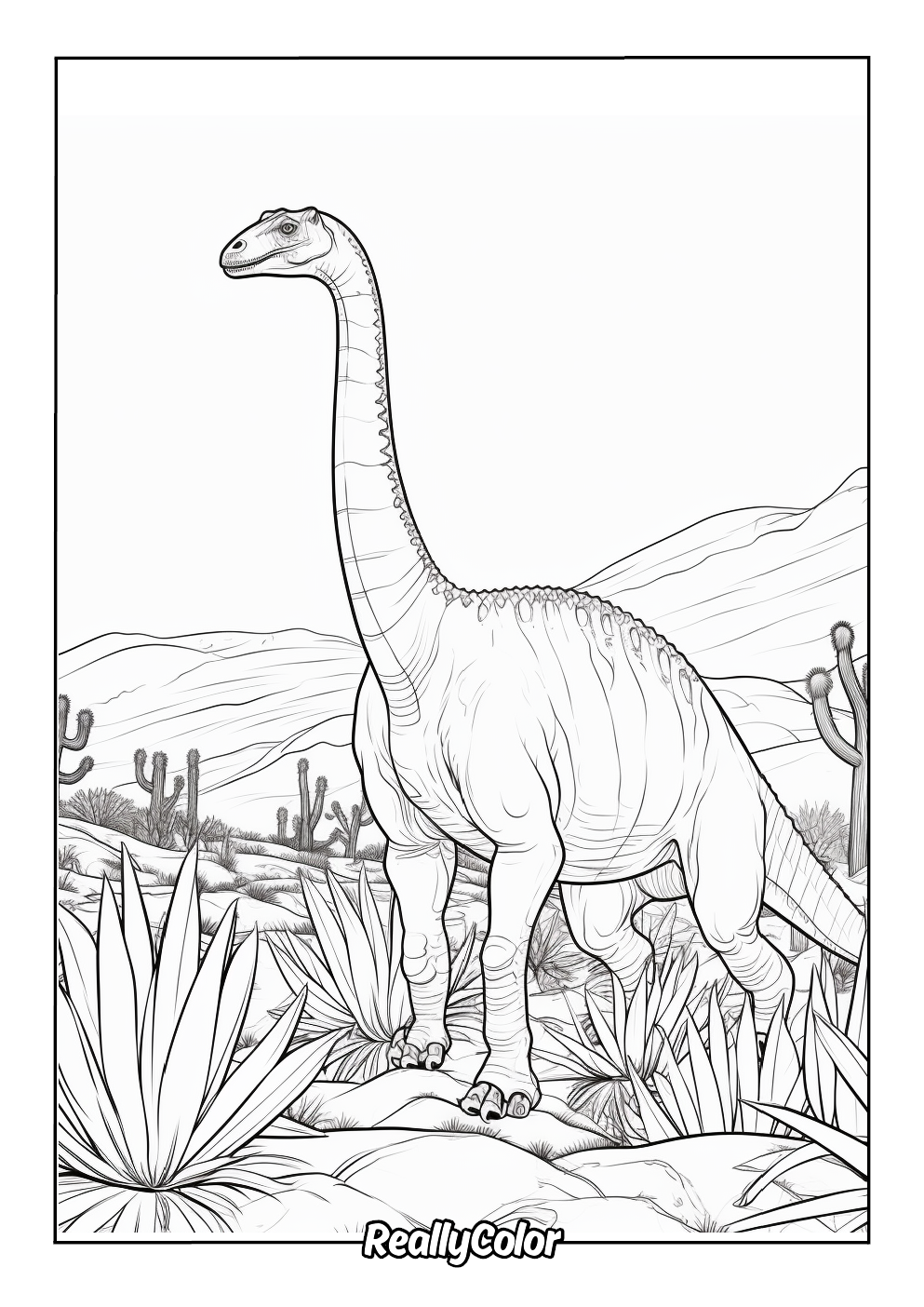 Giant dinosaur coloring page printable