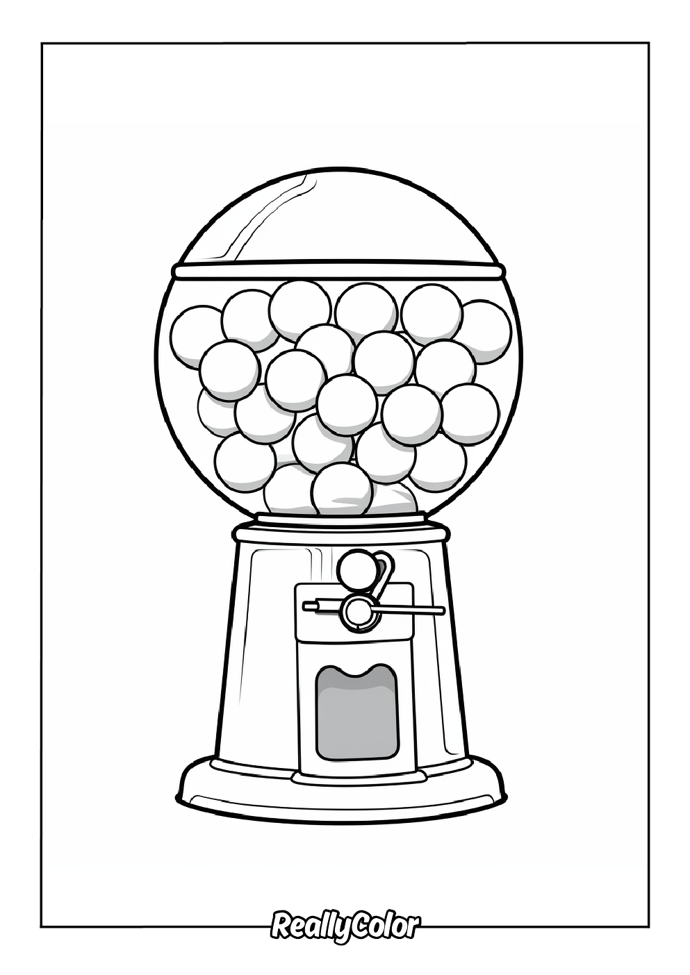 Gumball machine coloring page