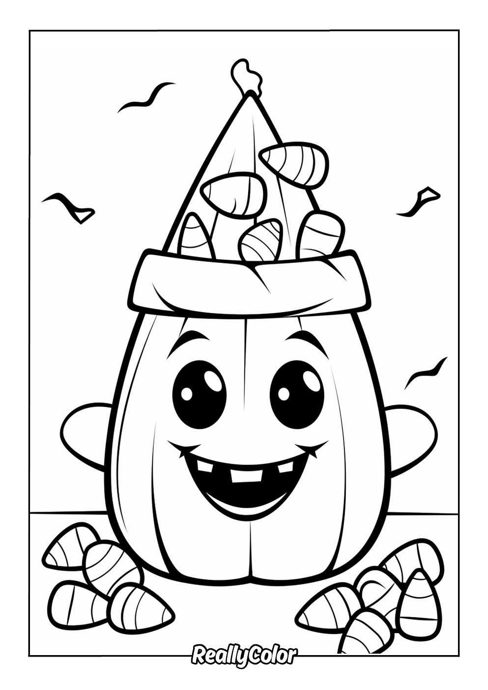 Halloween candy corn color page