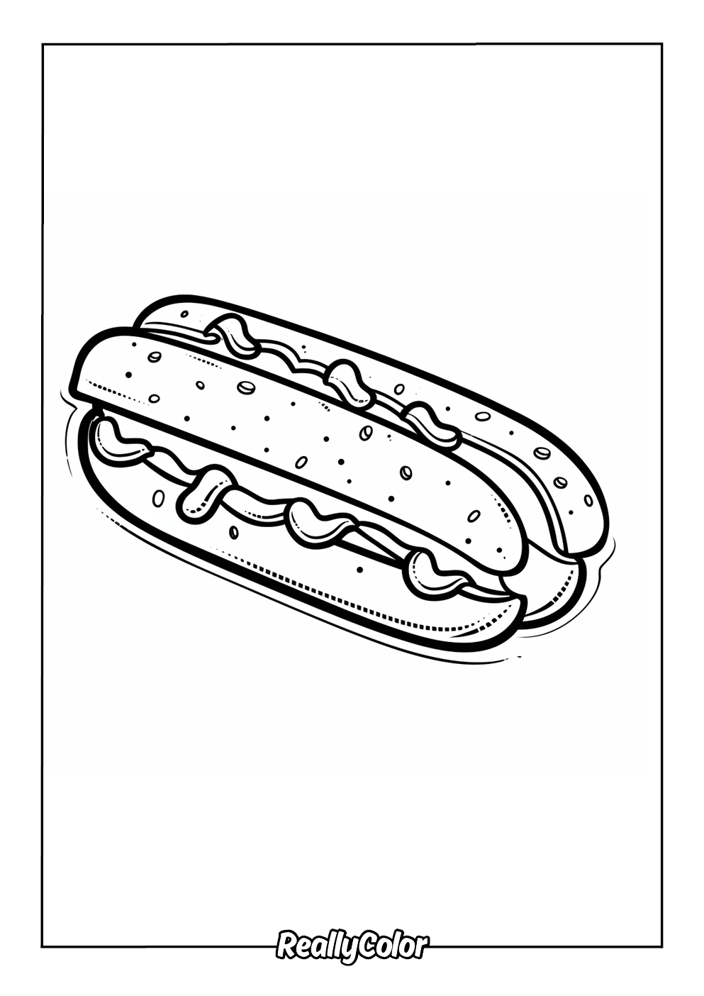 Hot dog color page