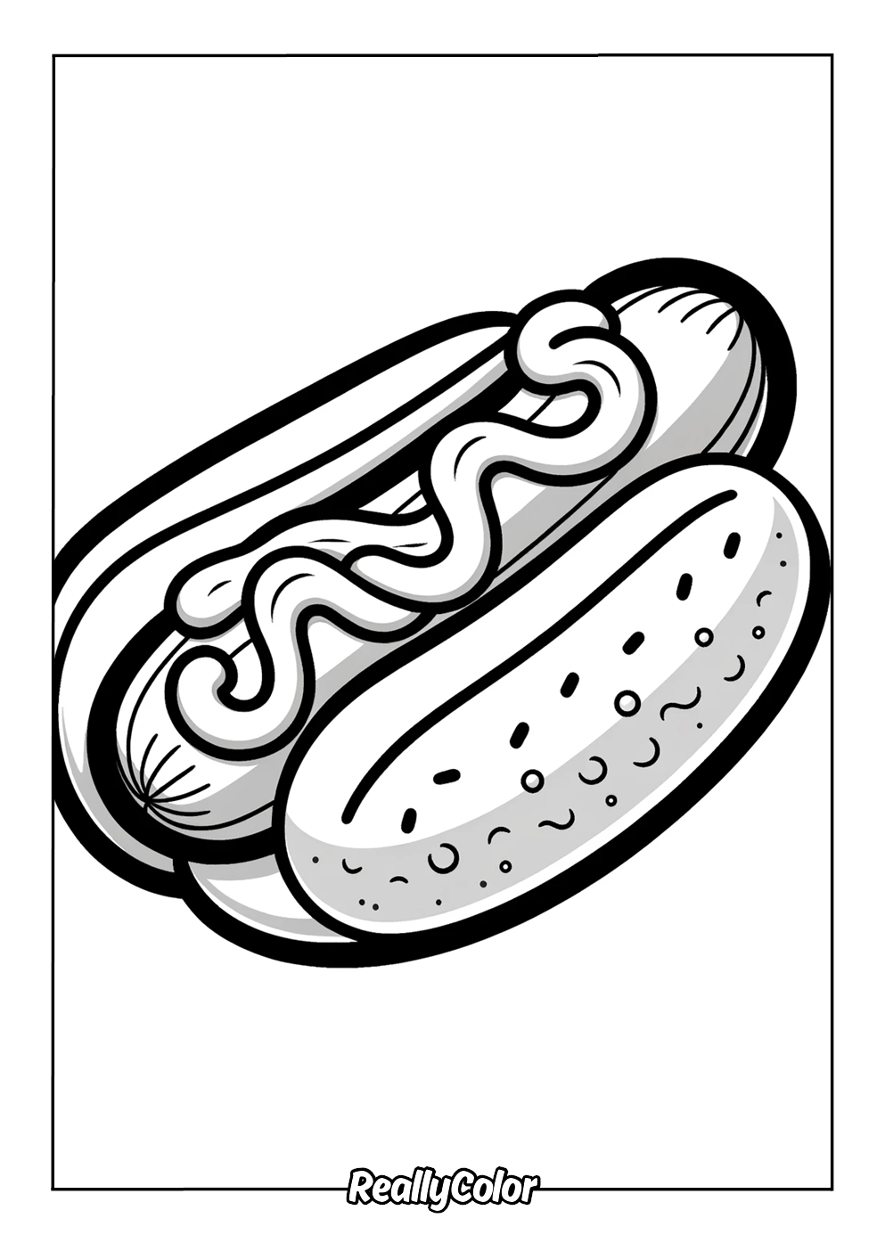 Hot dog coloring page