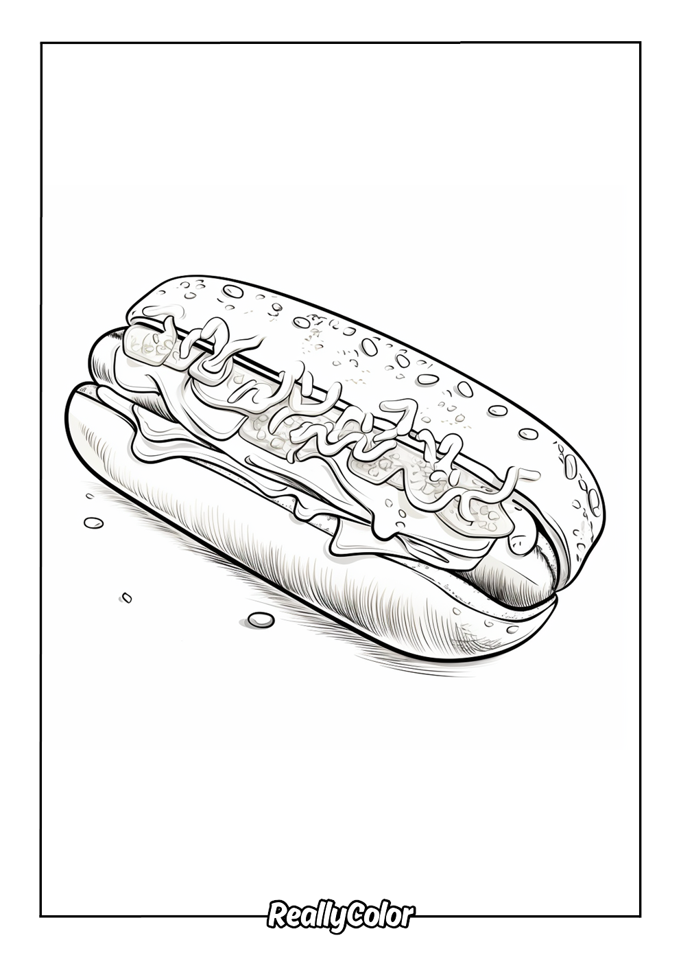 Hot dog picture to color