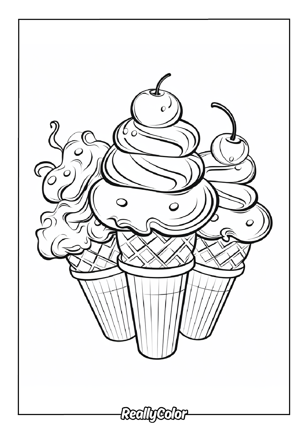 Ice cream cone coloring page