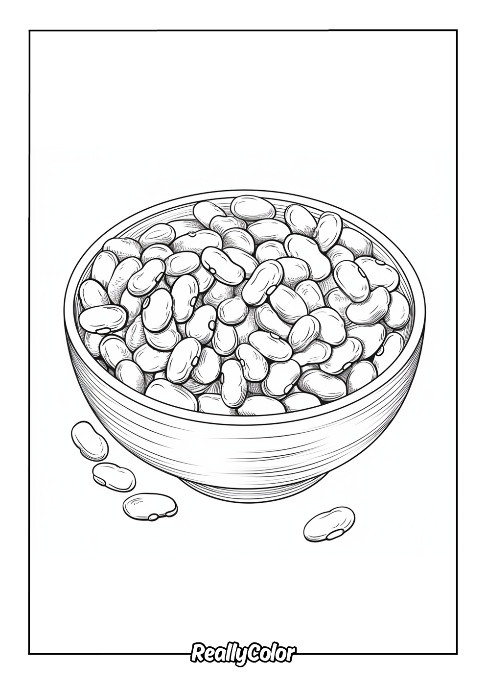 Jelly beans bowl color page