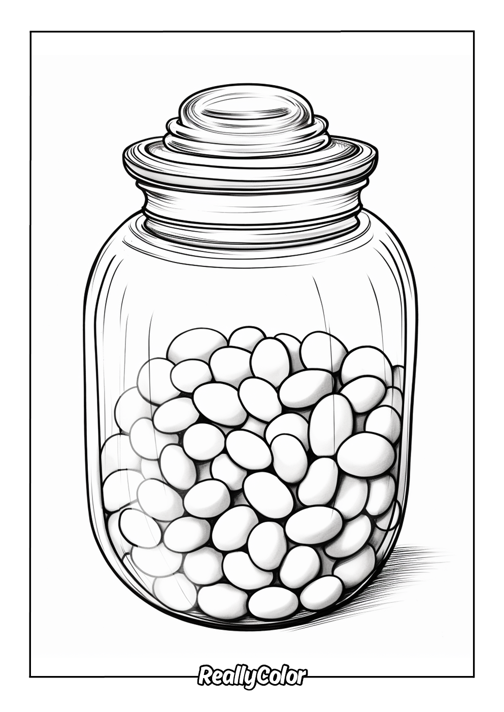 Jelly beans coloring page
