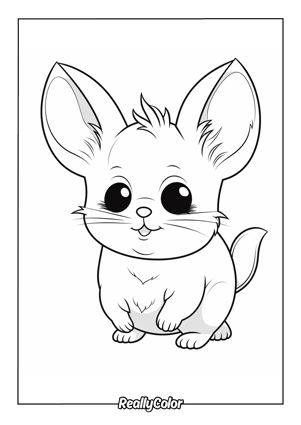 Kawaii chinchilla coloring page for kids