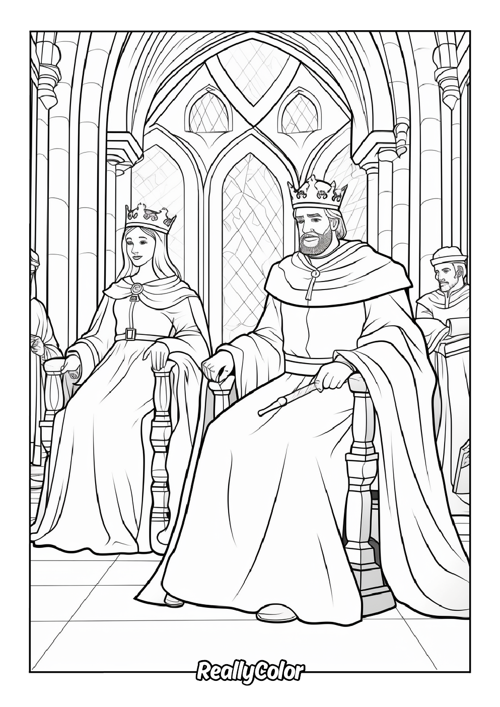 King and queen coloring page