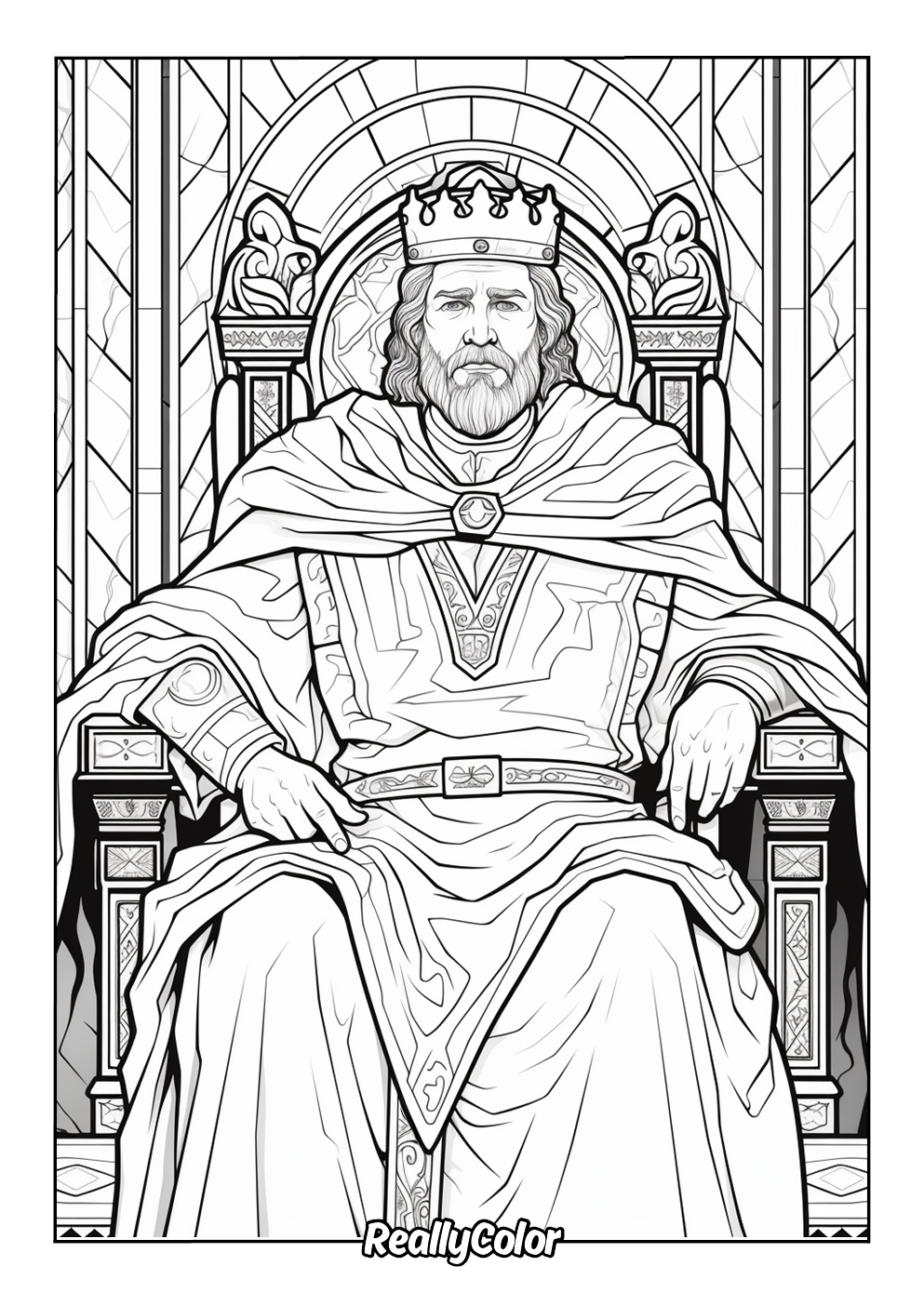 King coloring page for adults