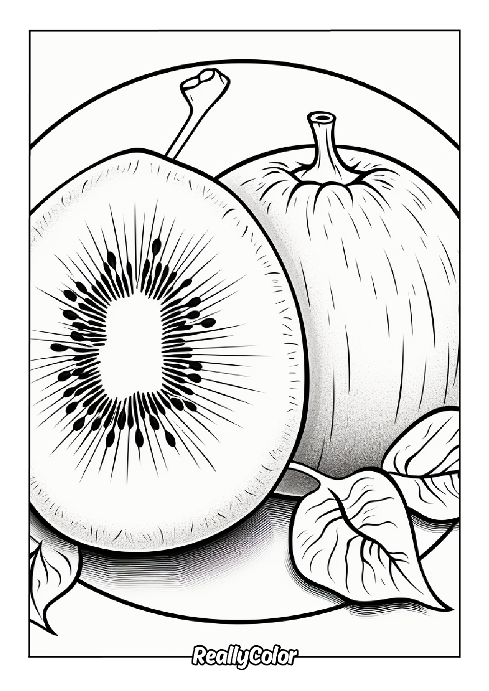 Kiwi fruit coloring page