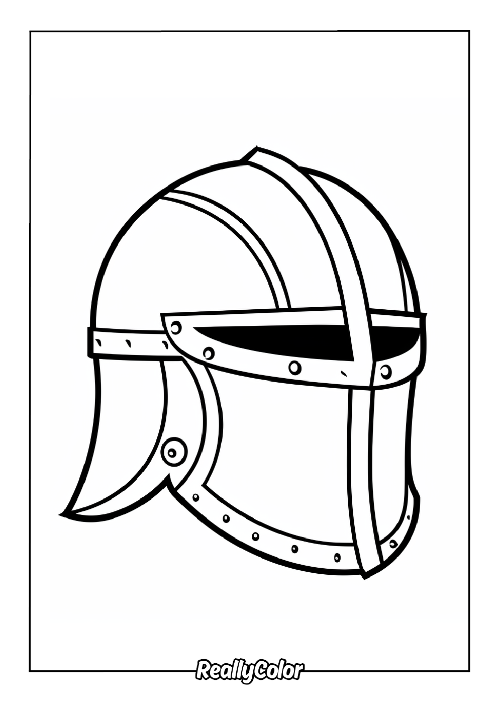 Knight's helmet coloring page