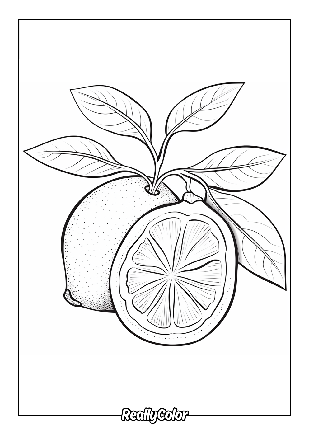 Lemon fruit coloring page