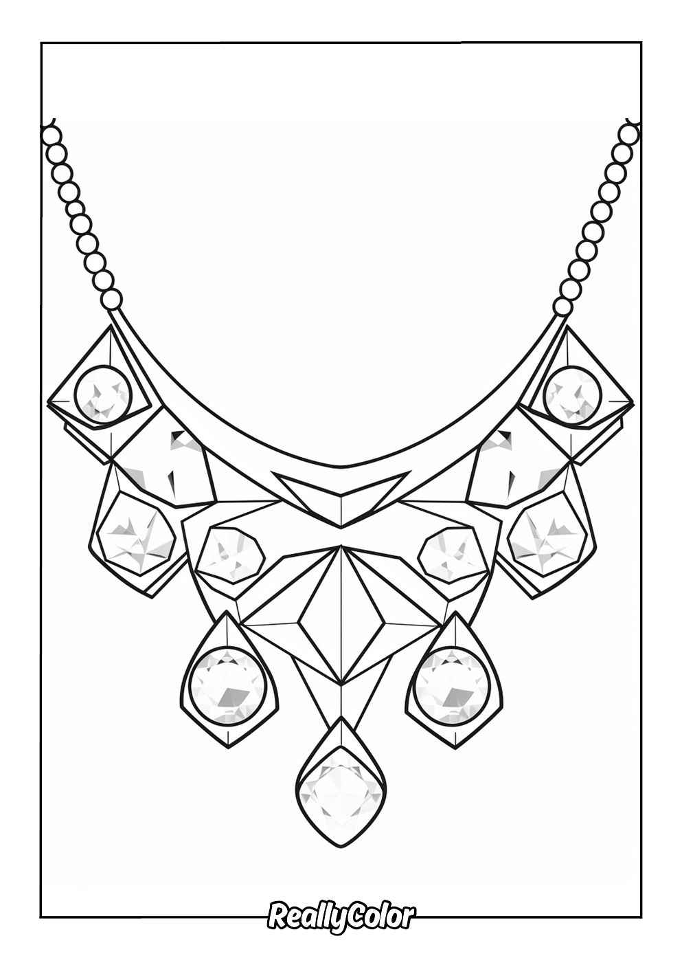 Luxury necklace coloring page