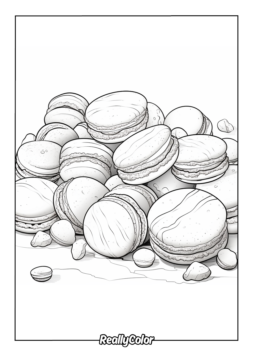 Macarons picture coloring page