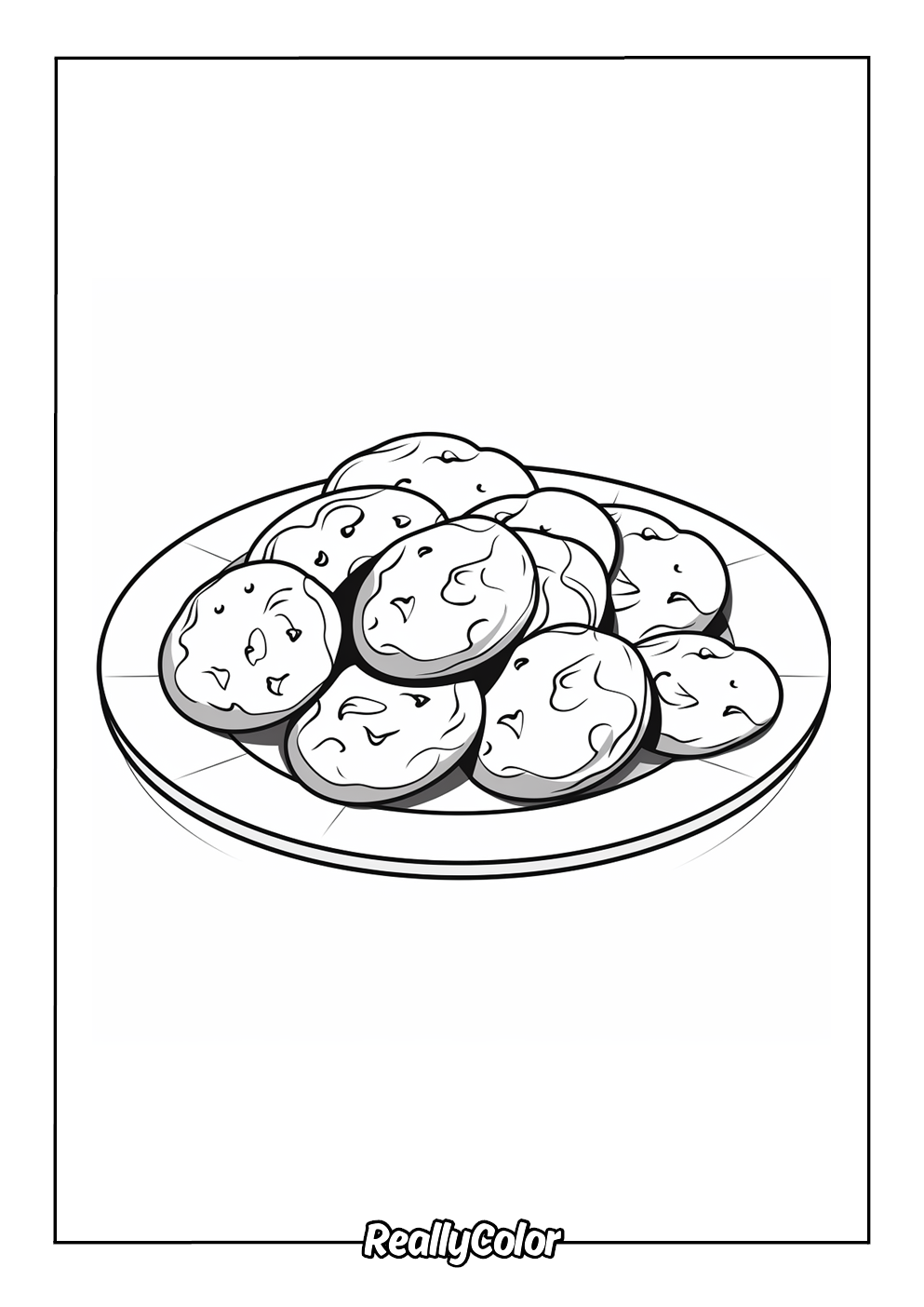 Mom chocolate chip cookies plate color page