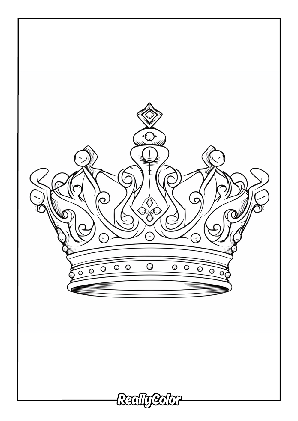 Ornate crown coloring page