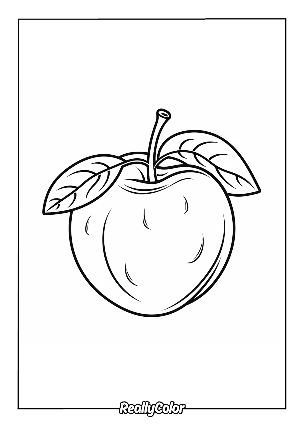 Peach coloring page for kids