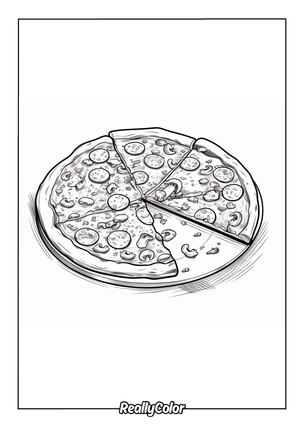 Picture of pizza to color