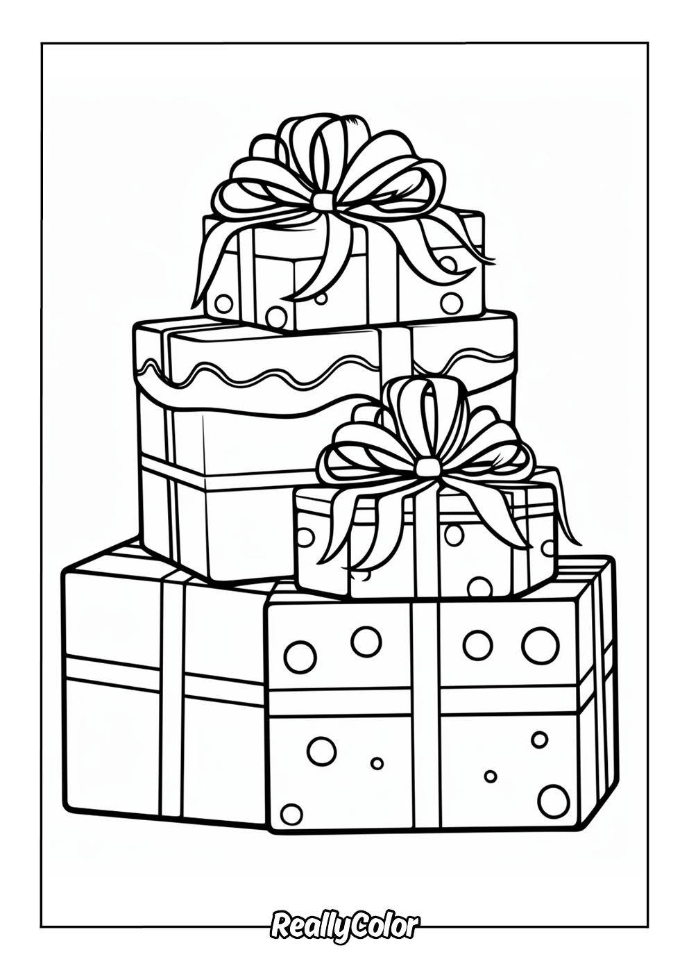 Presents coloring page