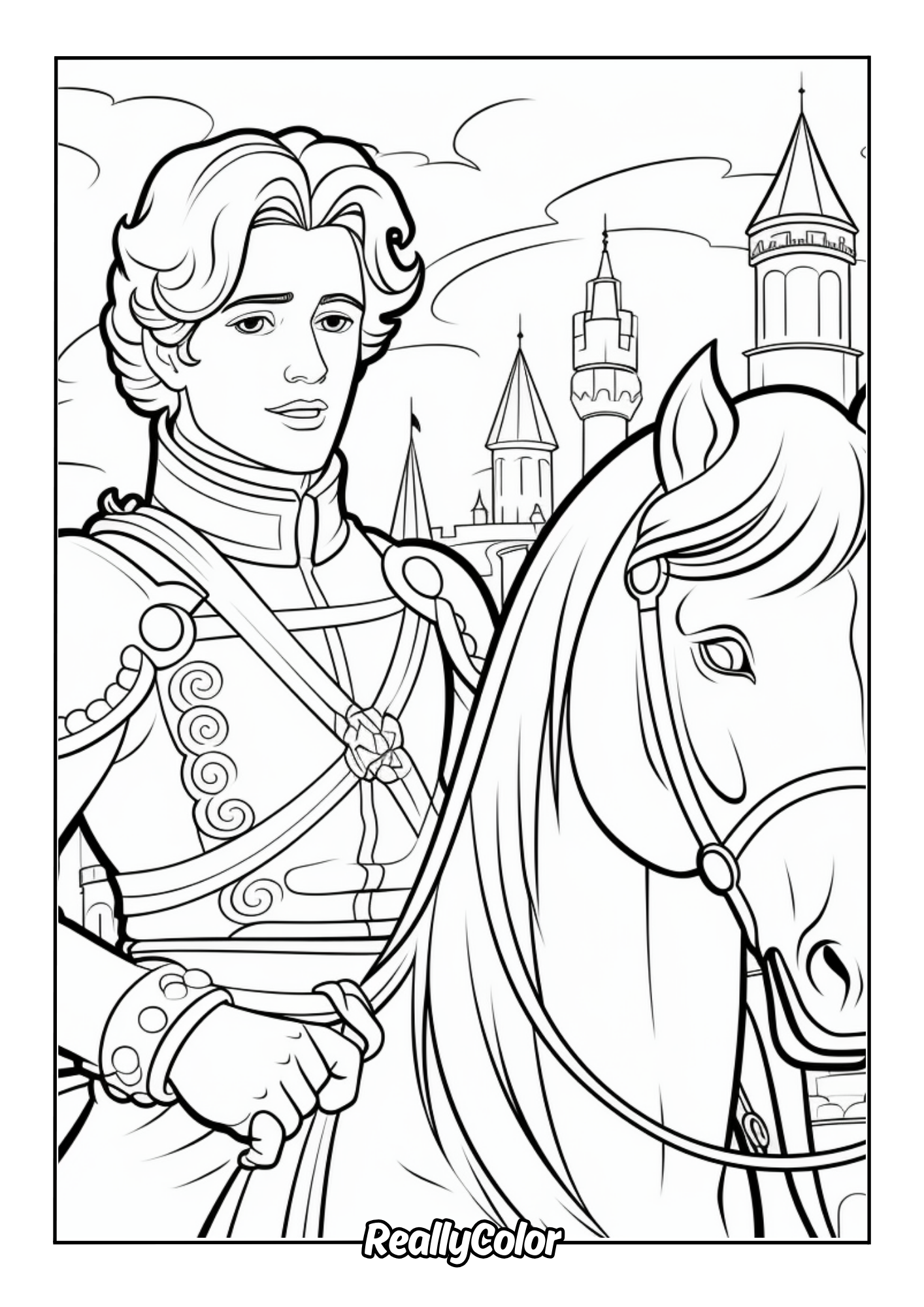 Prince coloring page for adults