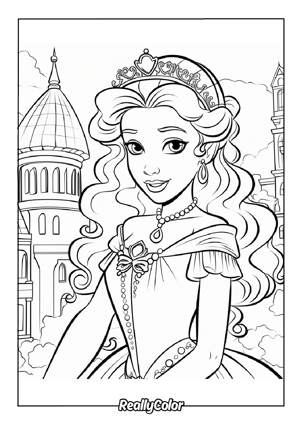 Princess of the castle coloring page