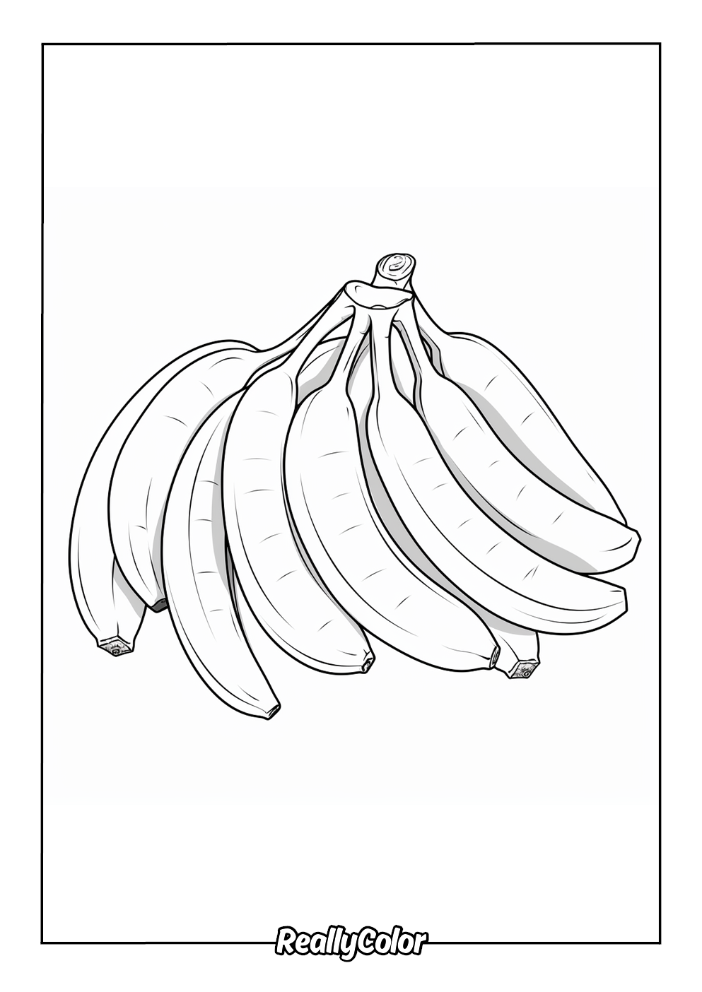 Printable banana fruit easy to color