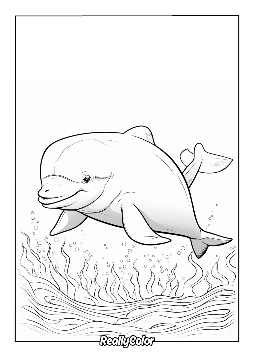 Printable beluga coloring page