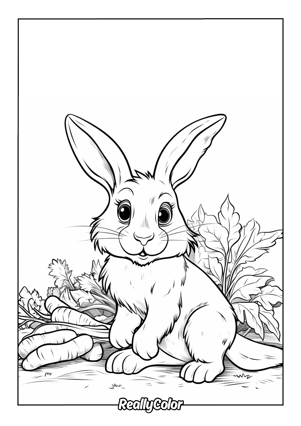 Printable bunny coloring page