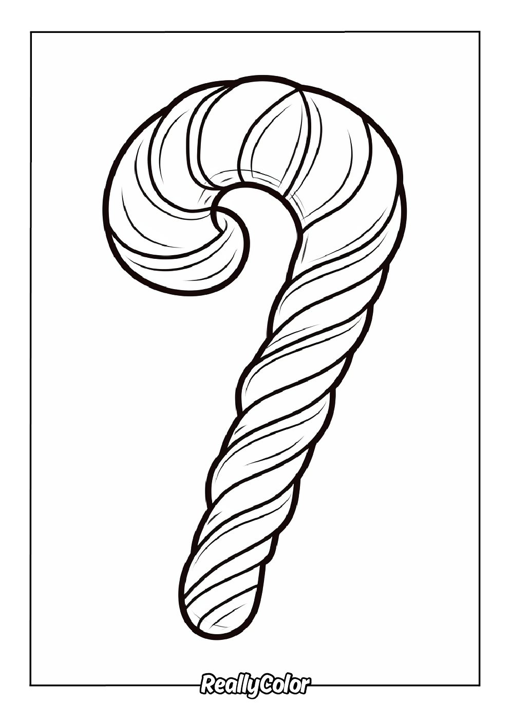 Printable candy cane easy to color