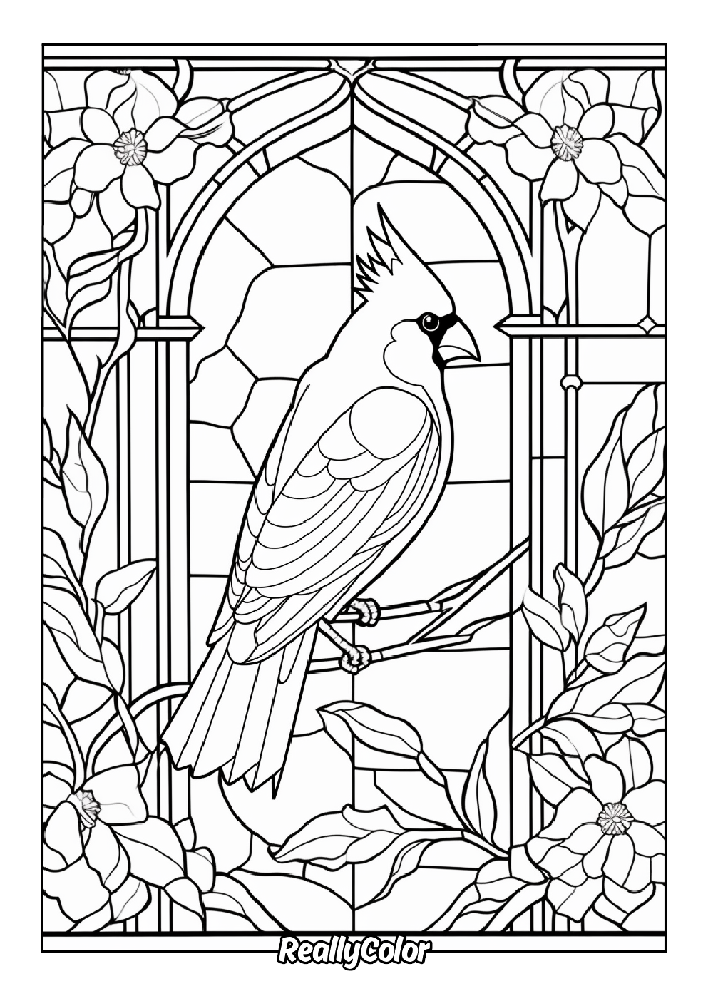 Printable cardinal coloring page