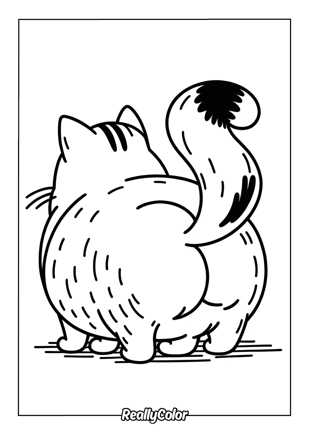 Printable cat butt coloring page