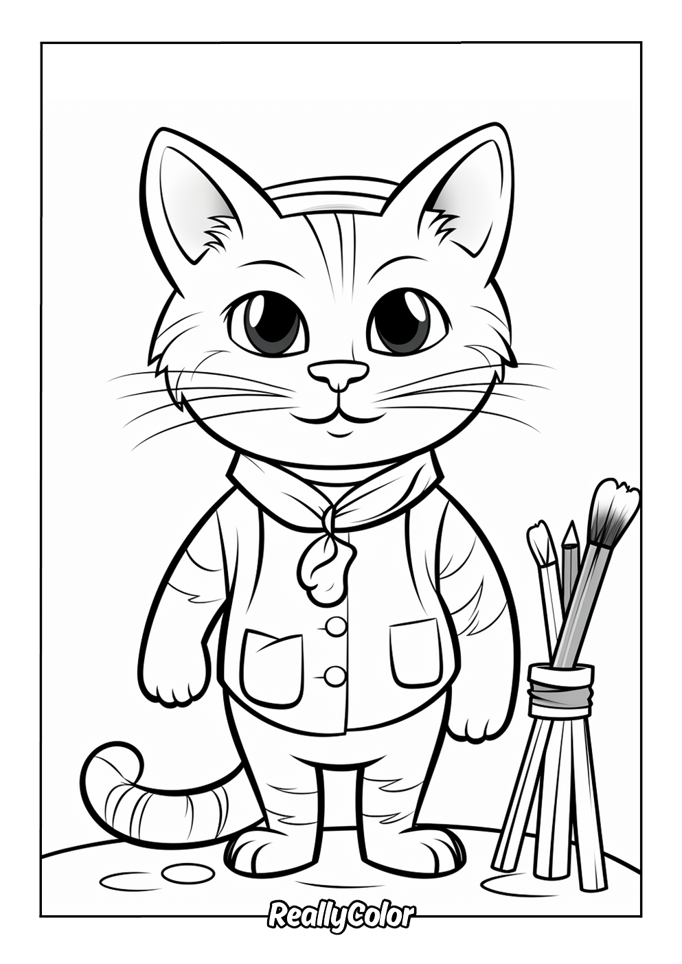 Printable cat coloring page