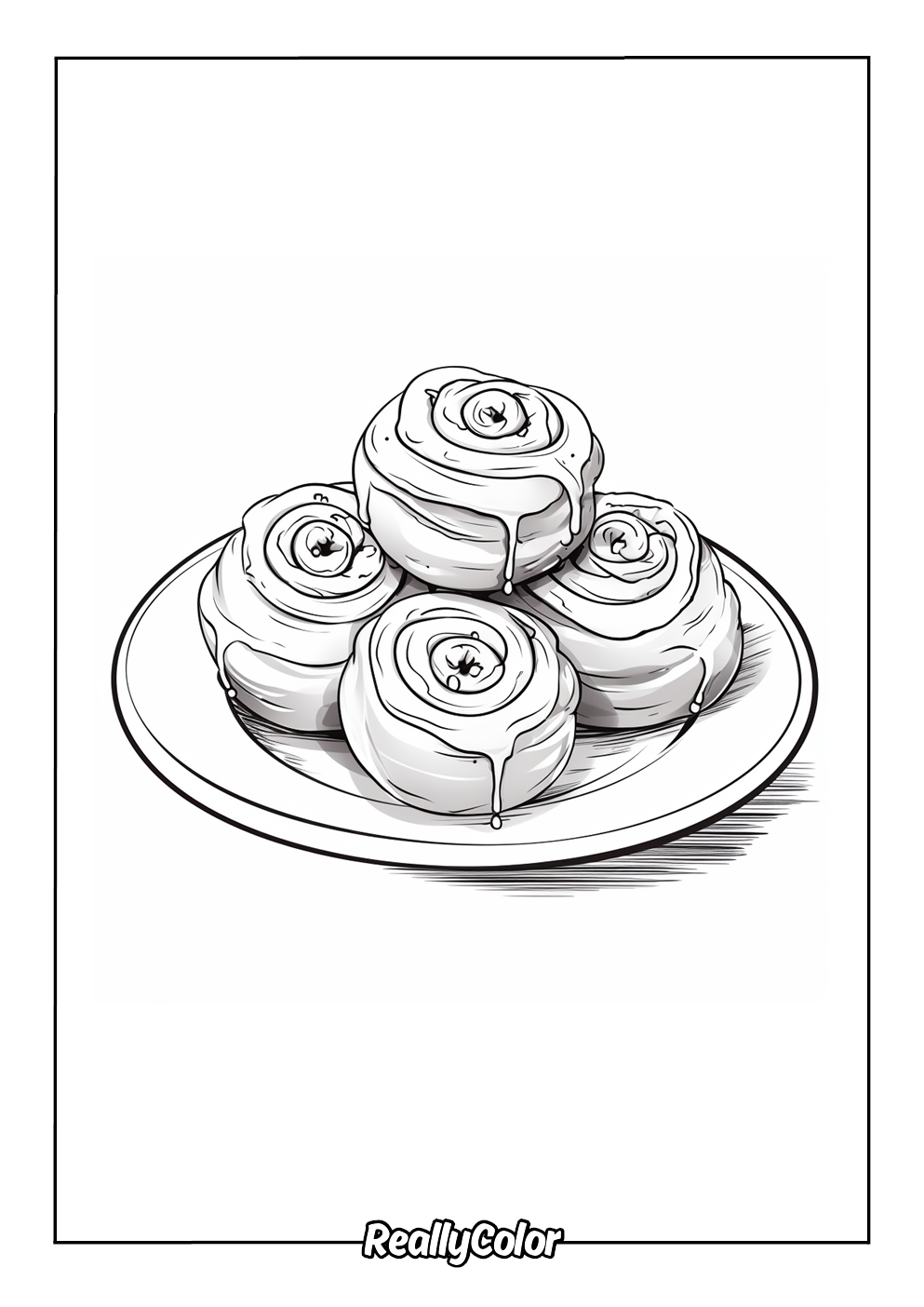Printable cinnamon roll plates